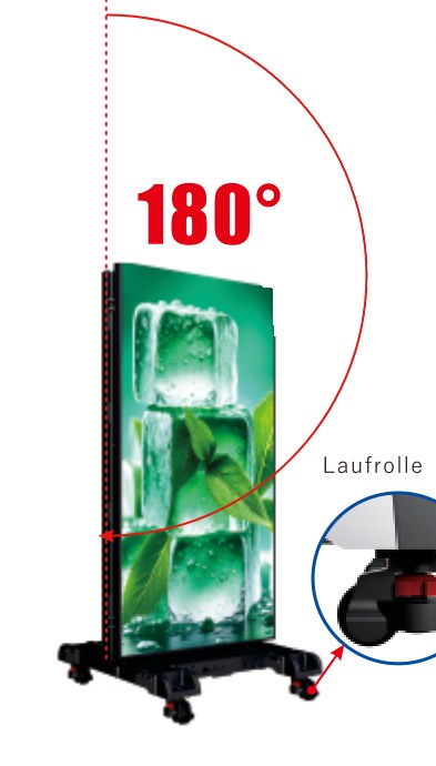 180° faltbares, doppelseitiges Display