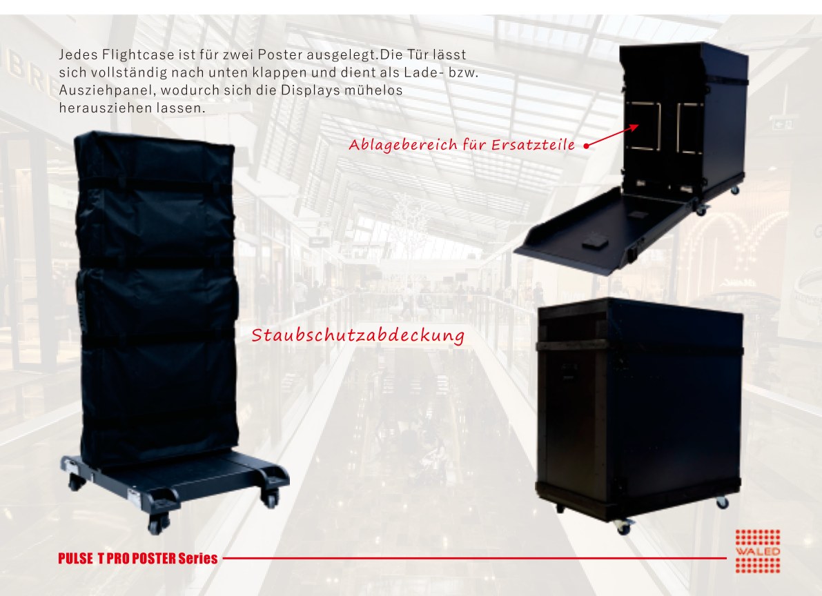 Flightcase für zwei Poster, mit Staubschutz